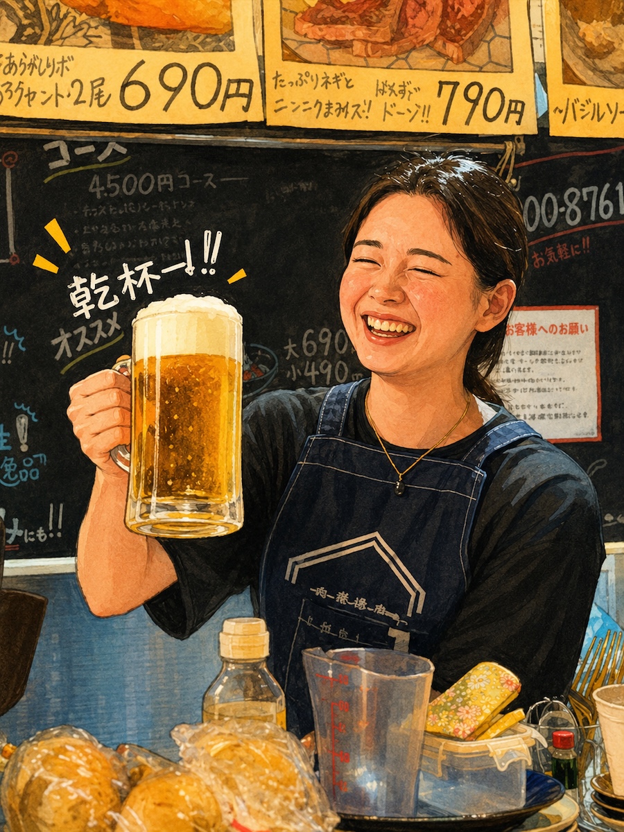 レトロな雰囲気漂う大衆洋酒場の外観イメージ